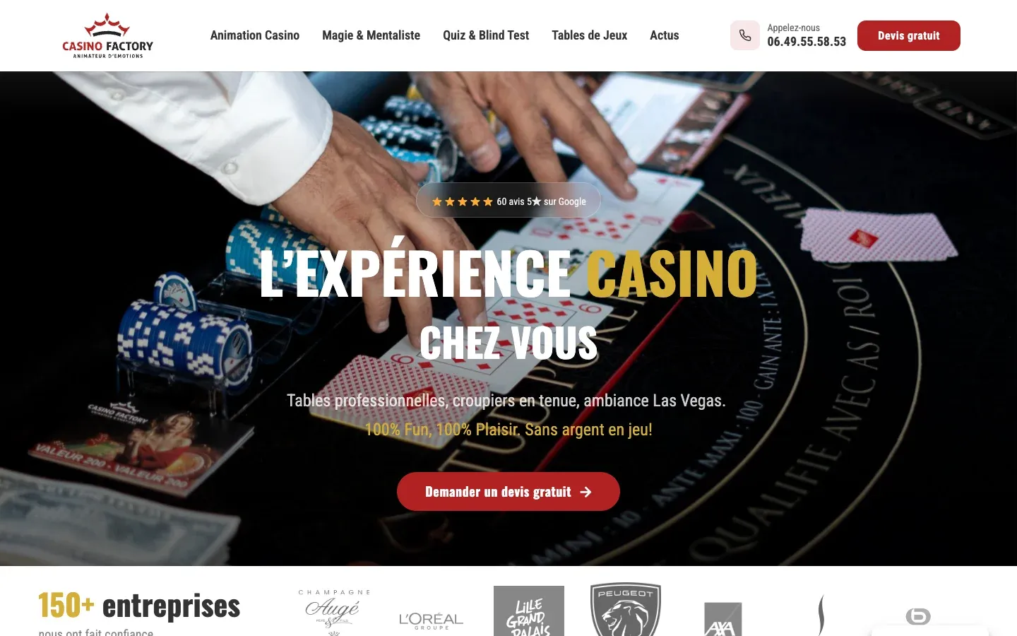 Aperçu du projet CasinoFactory